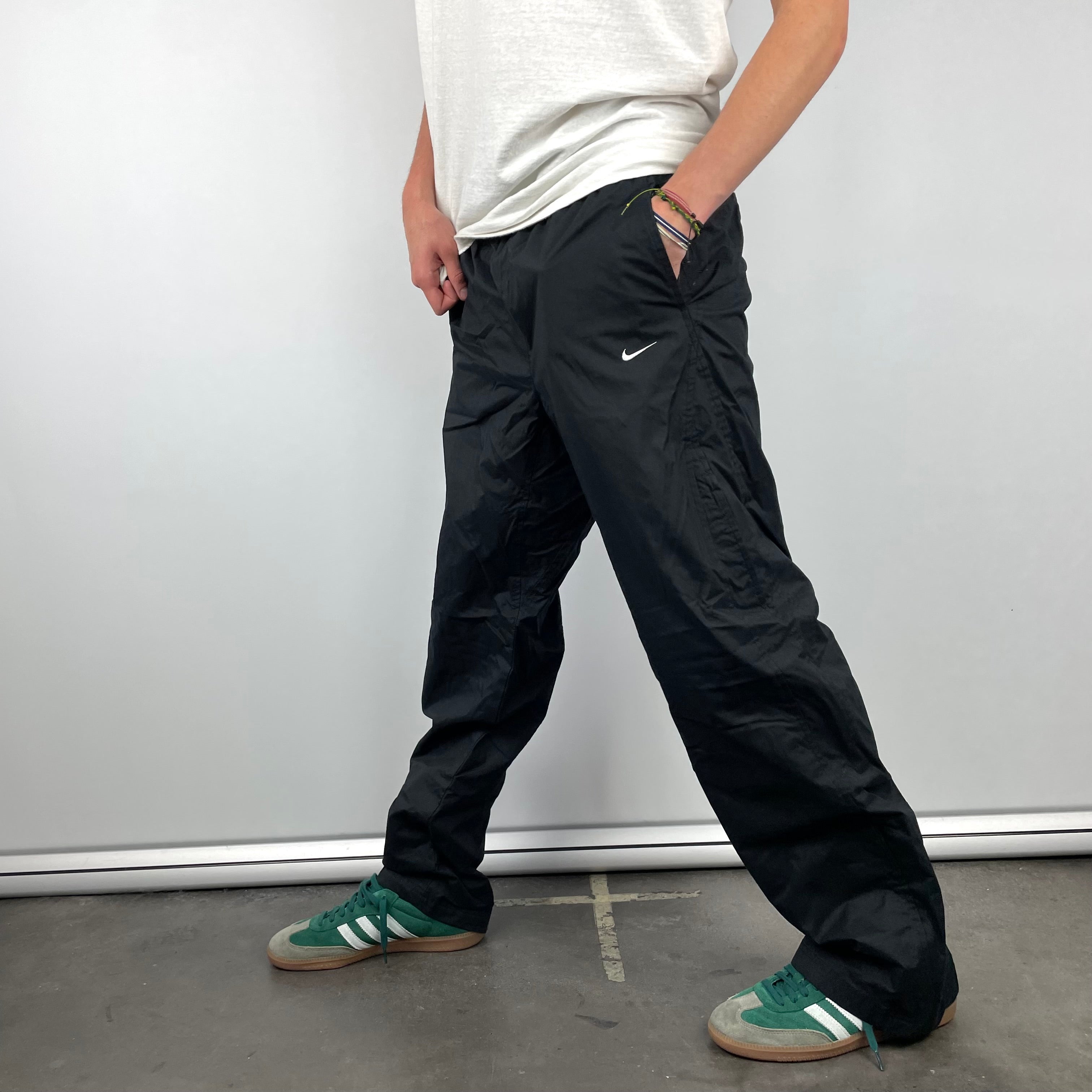 Nike Black Embroidered Swoosh Track Pants (M)