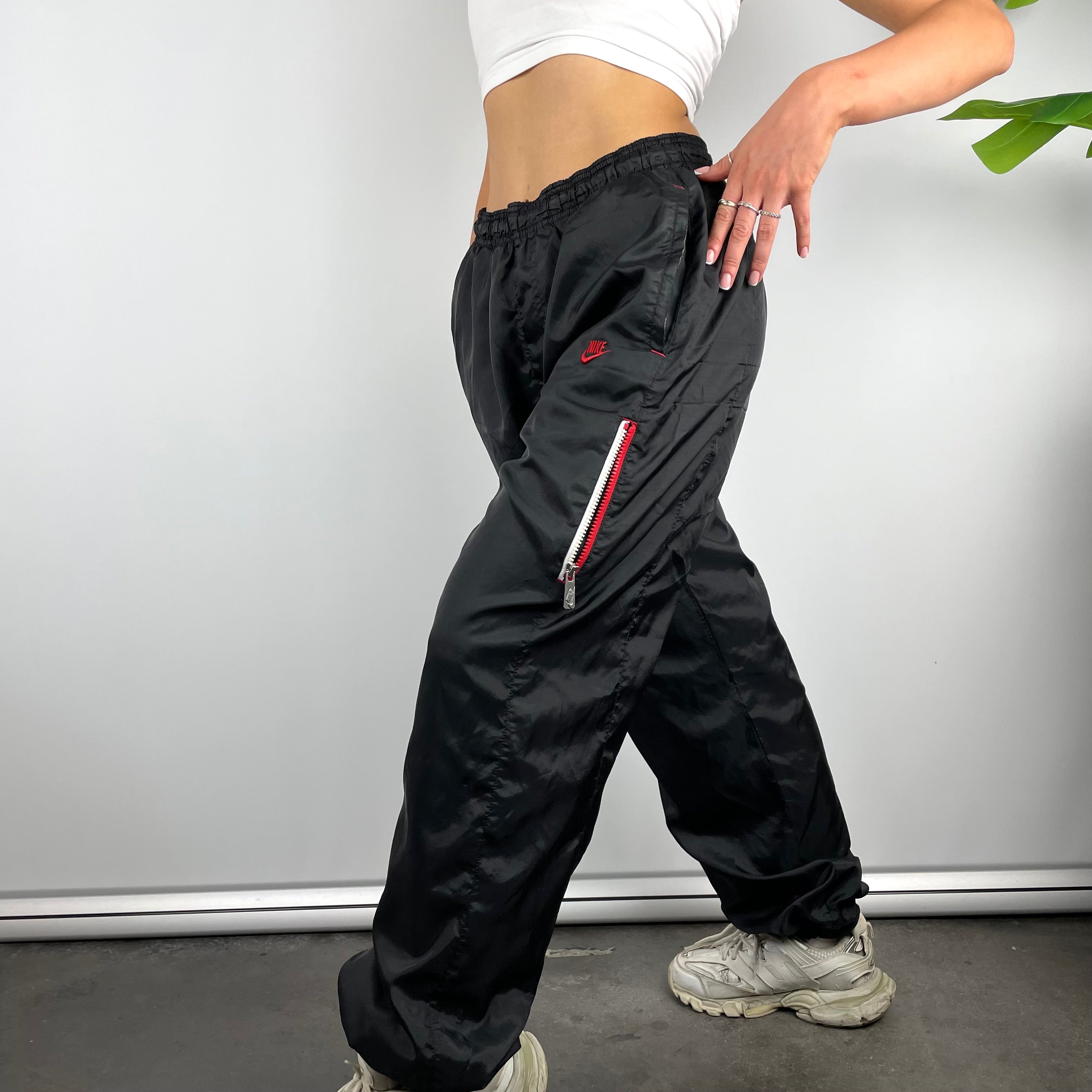 Nike Black Embroidered  Spell Out Track Pants (L)