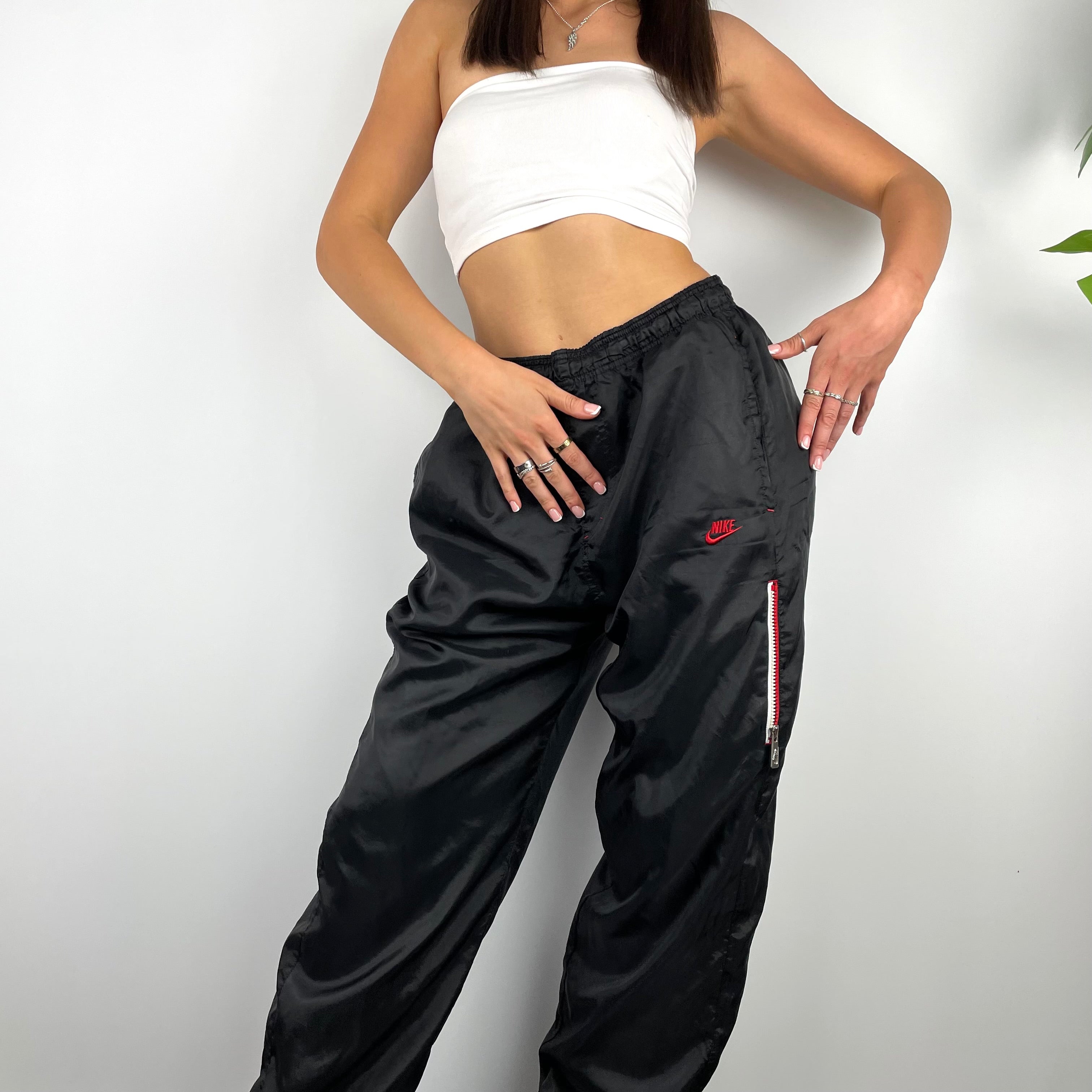 Nike Black Embroidered  Spell Out Track Pants (L)