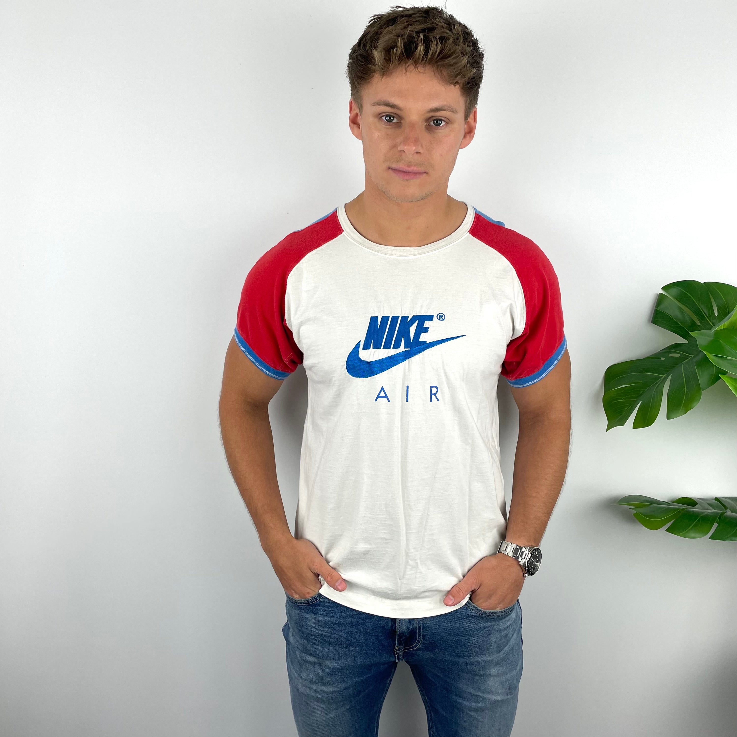 Nike Air RARE White Embroidered Spell Out T Shirt (L)