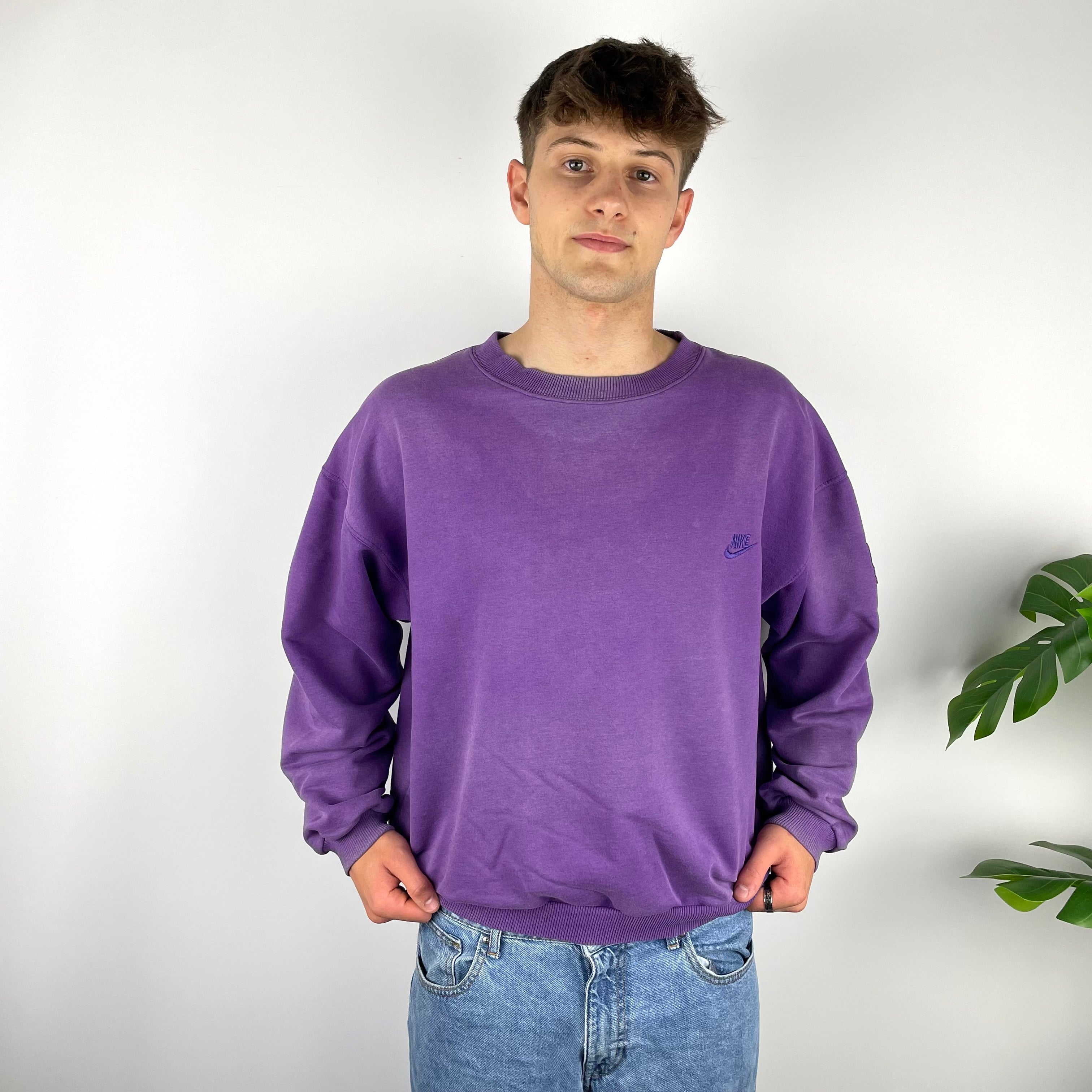 Nike Challenge Court RARE Purple Embroidered Spell Out Sweatshirt (L)