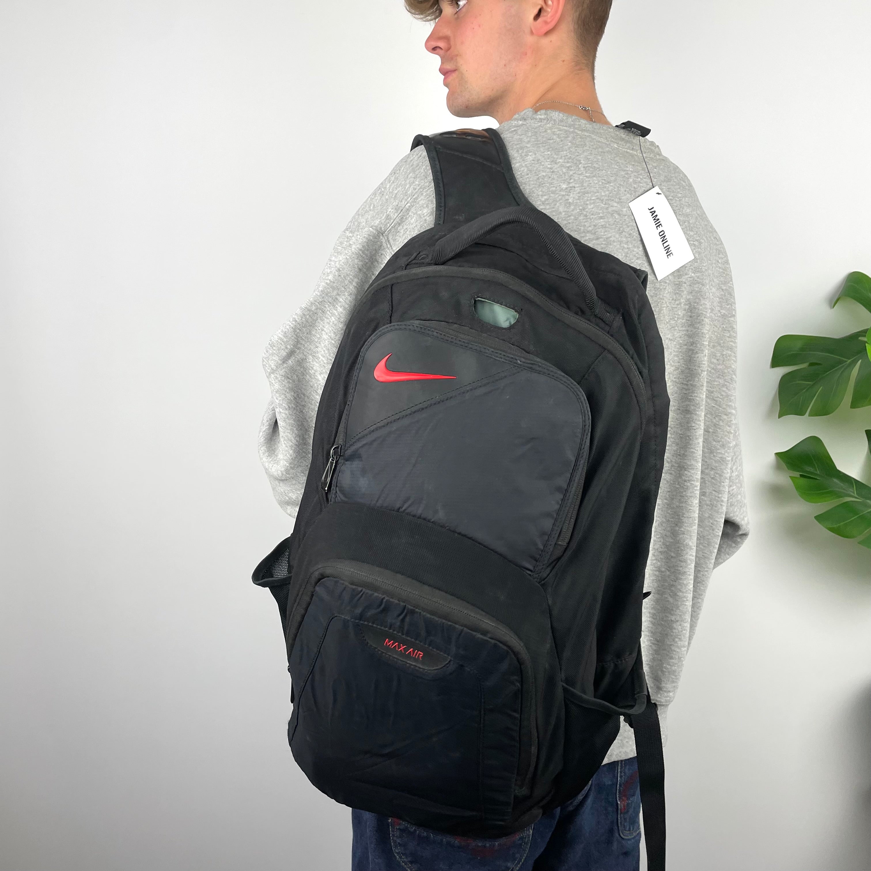 nike air max backpacks for sale Nike Air Max RARE Black Embroidered Spell Out Backpack – Jamie Online Vintage