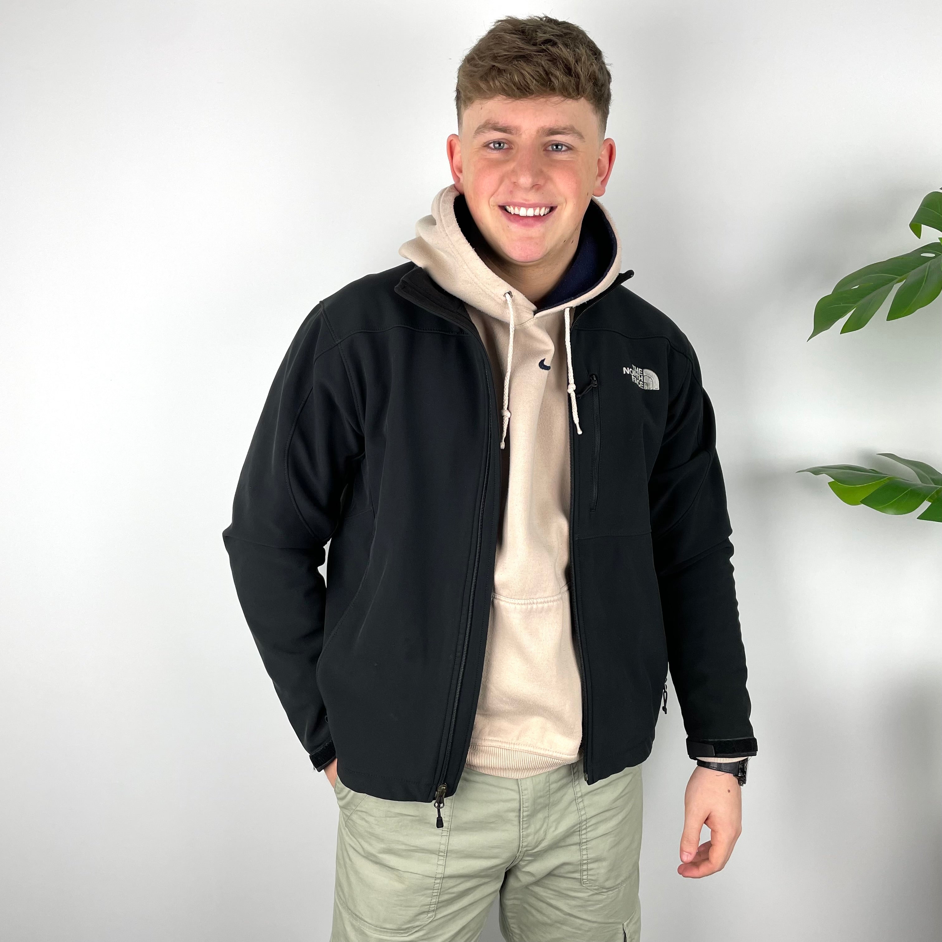 North Face RARE Black Zip Up Jacket (M)