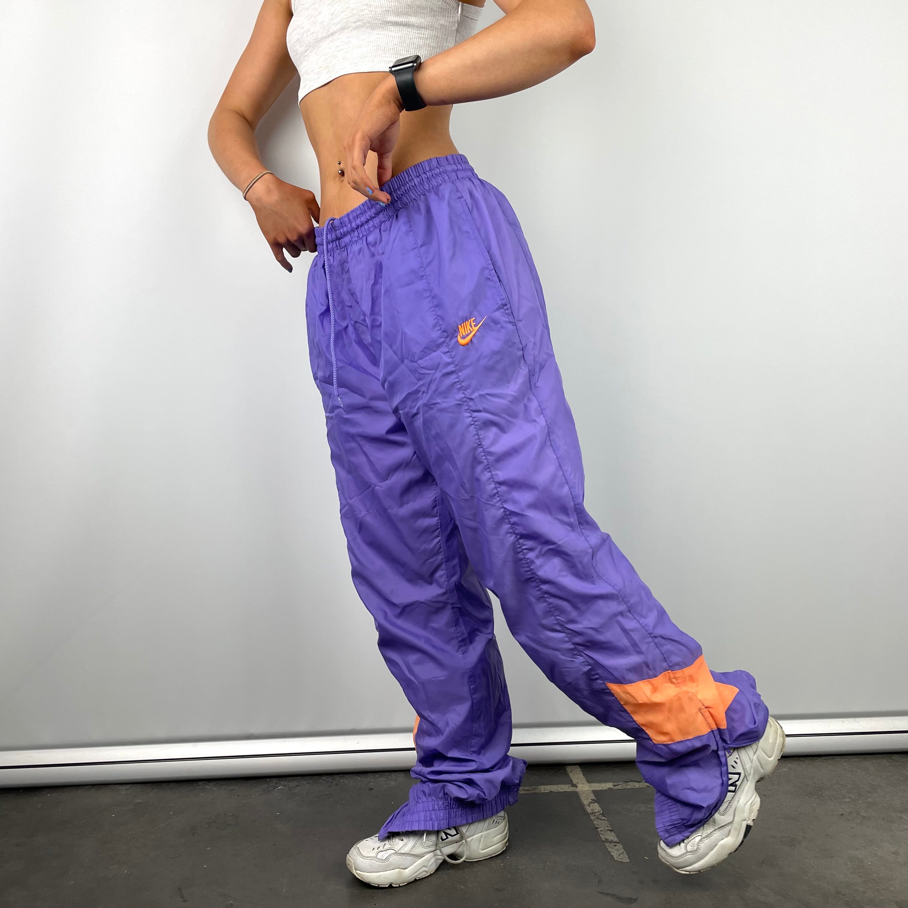 Nike Purple Embroidered Spell Out Track Pants (M)