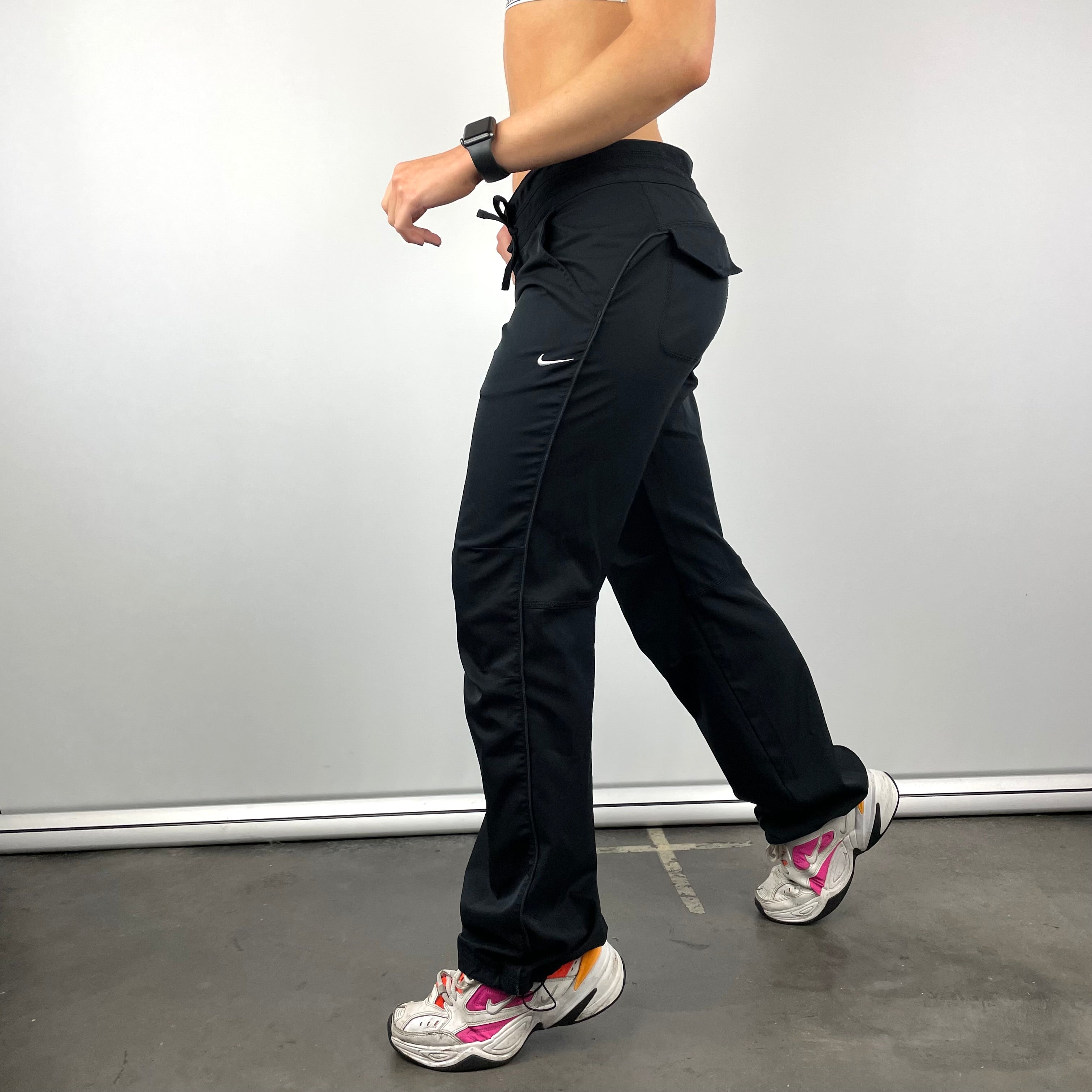 Nike Black Embroidered Swoosh Track Pants (S)