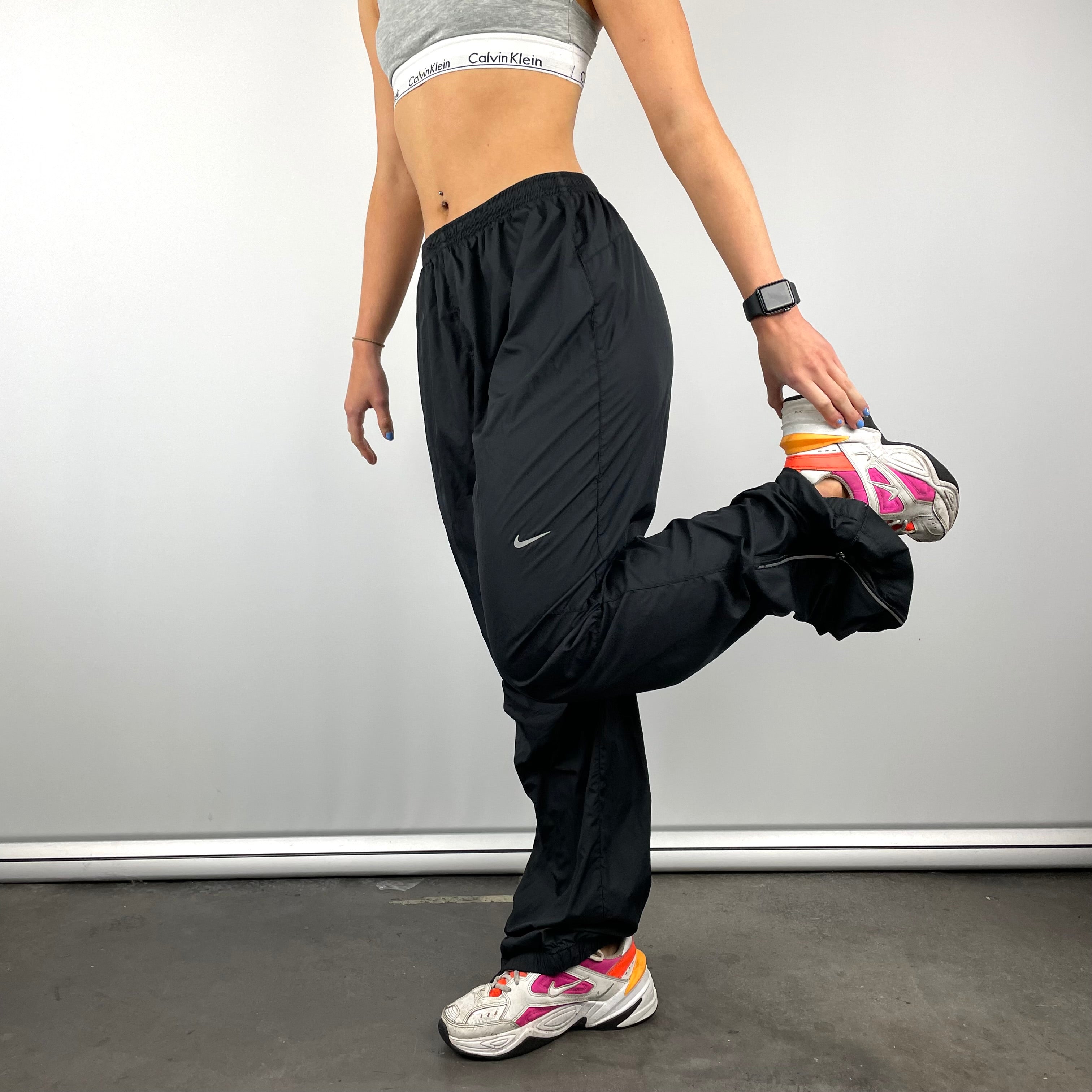 Nike Black Swoosh Track Pants (M)