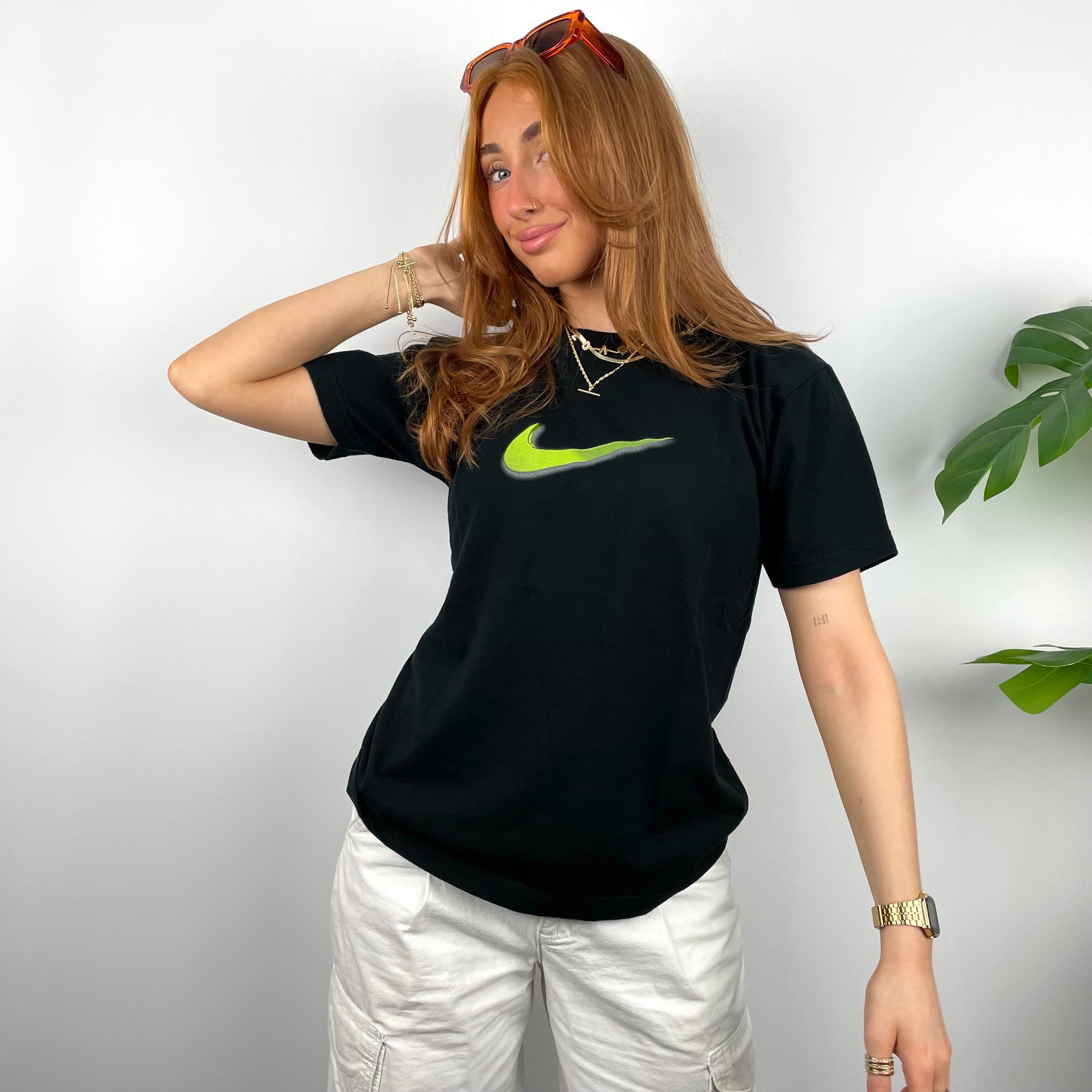 Nike RARE Black Swoosh T Shirt (S)