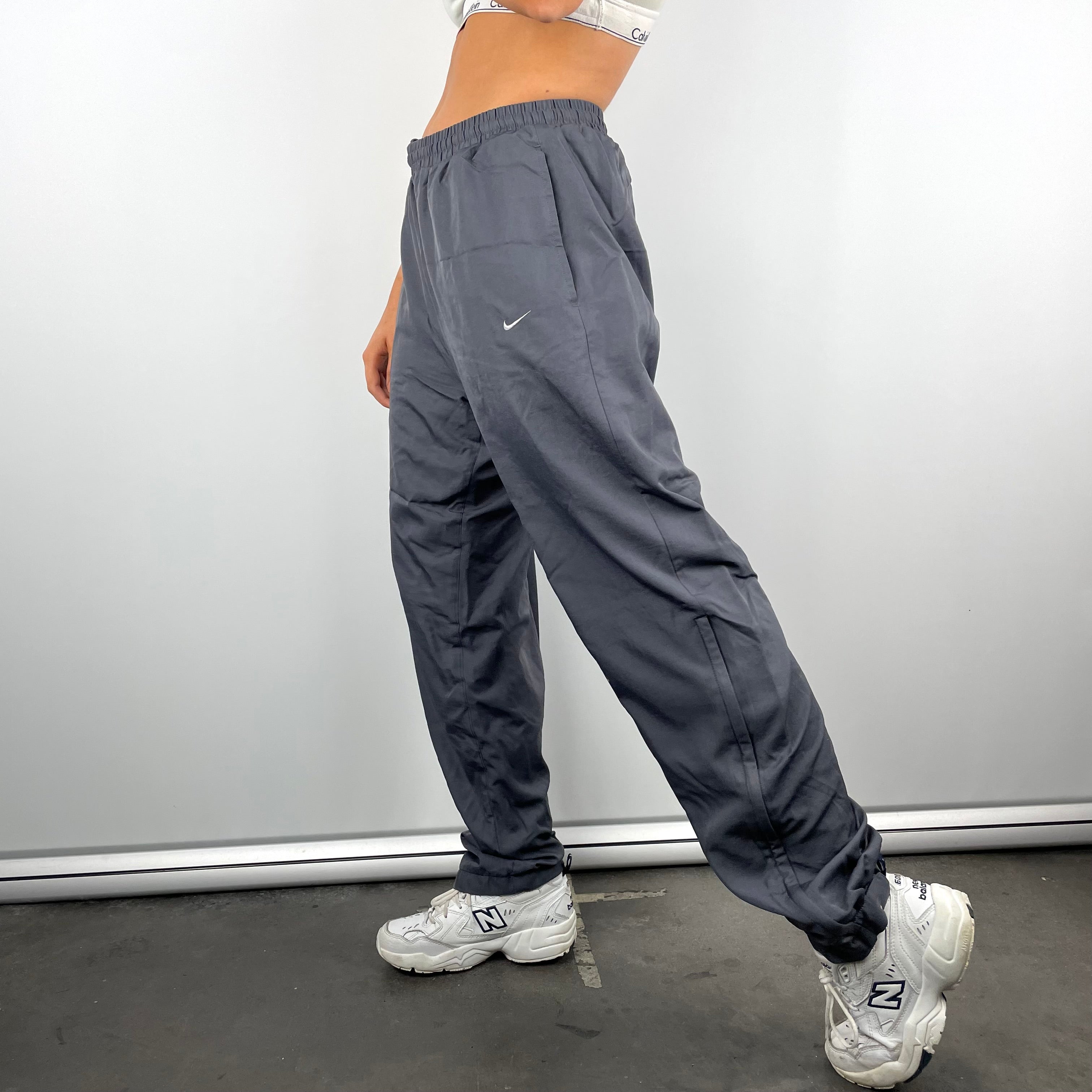 Nike Dark Grey Embroidered Swoosh Track Pants (M)