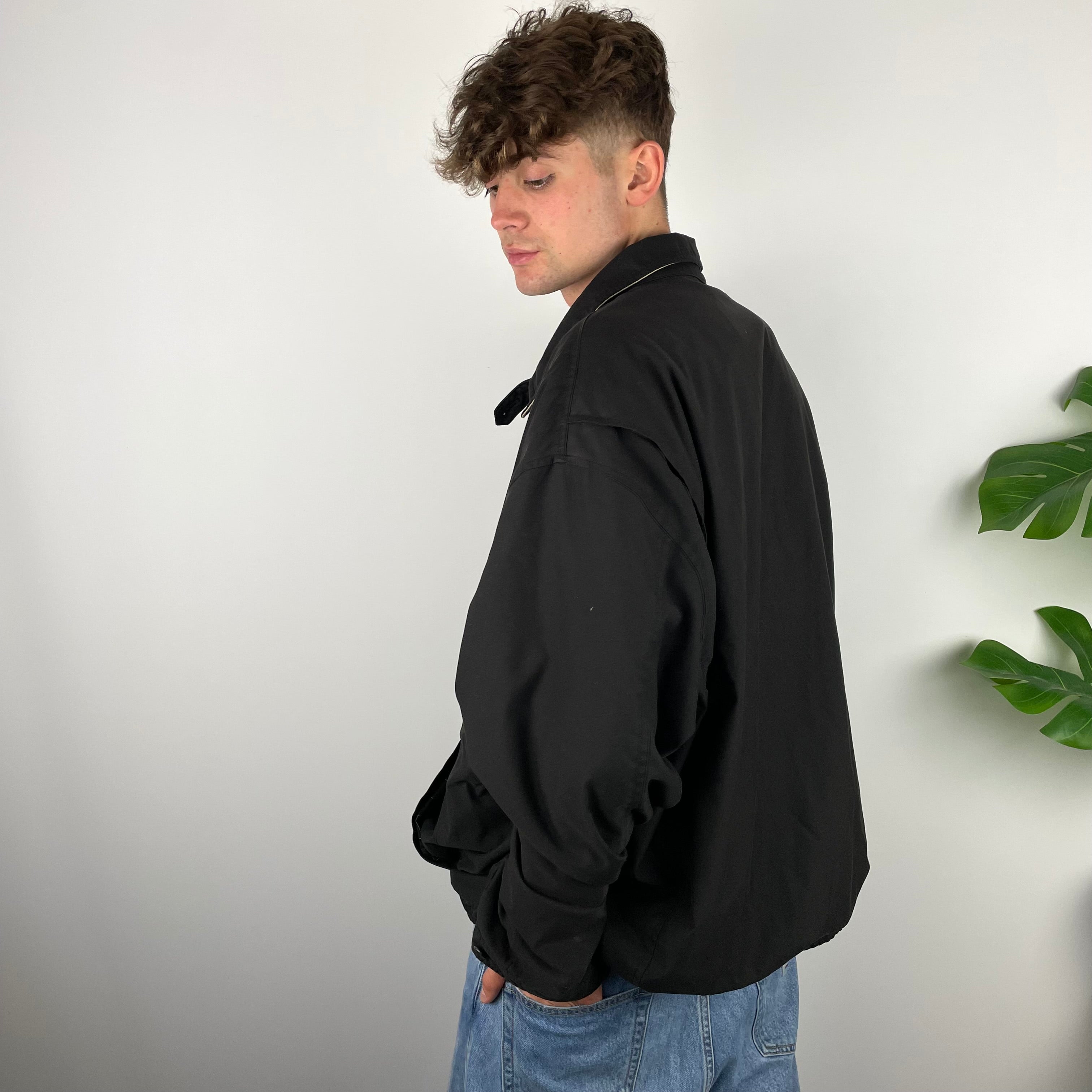Polo Ralph Lauren RARE Black Embroidered Pony Logo Zip Up Harrington Jacket (XL)
