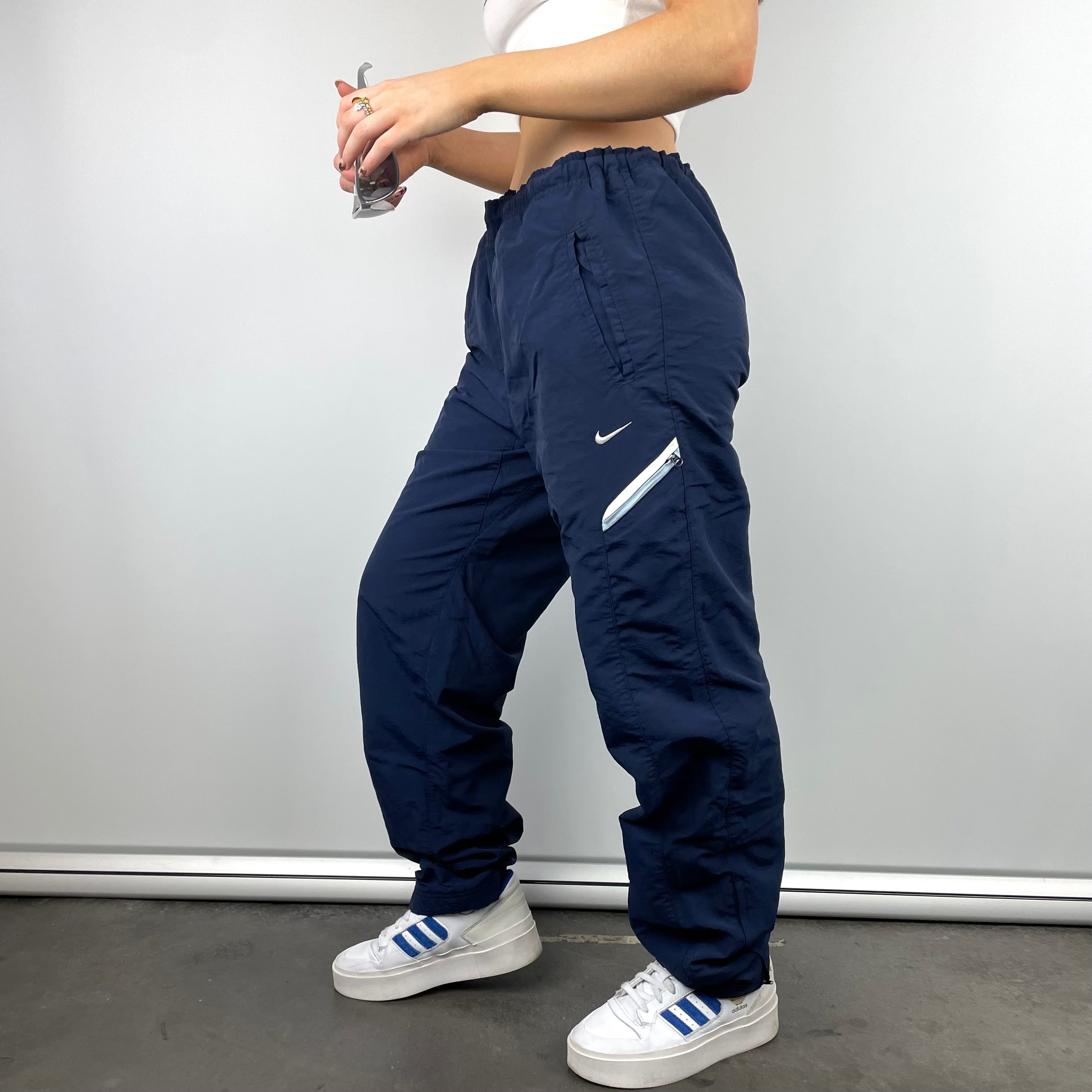 Nike Navy Embroidered Swoosh Track Pants (S)