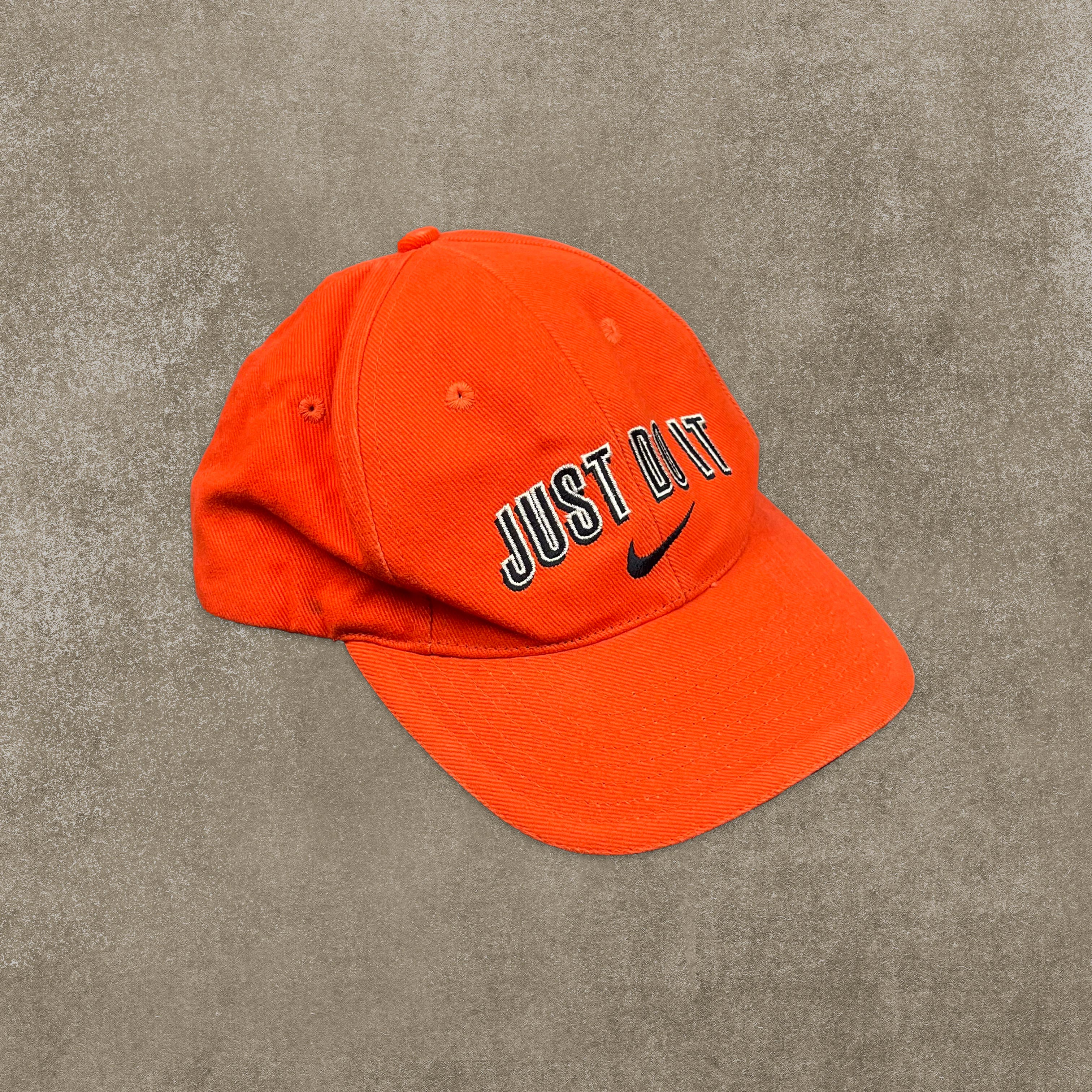 Nike Just Do It Orange Embroidered Spell Out Cap
