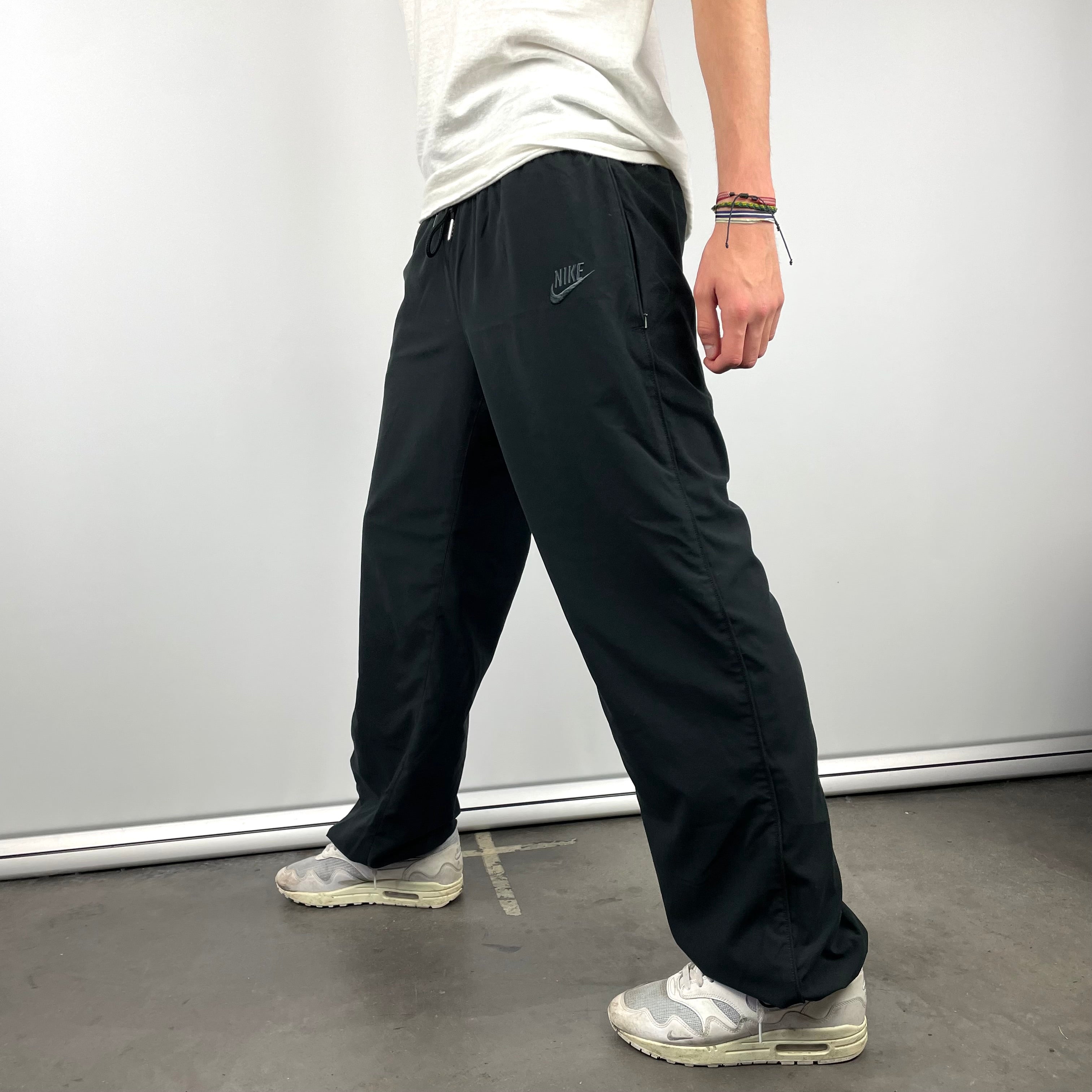 Nike Black Embroidered Spell Out Track Pants (L)