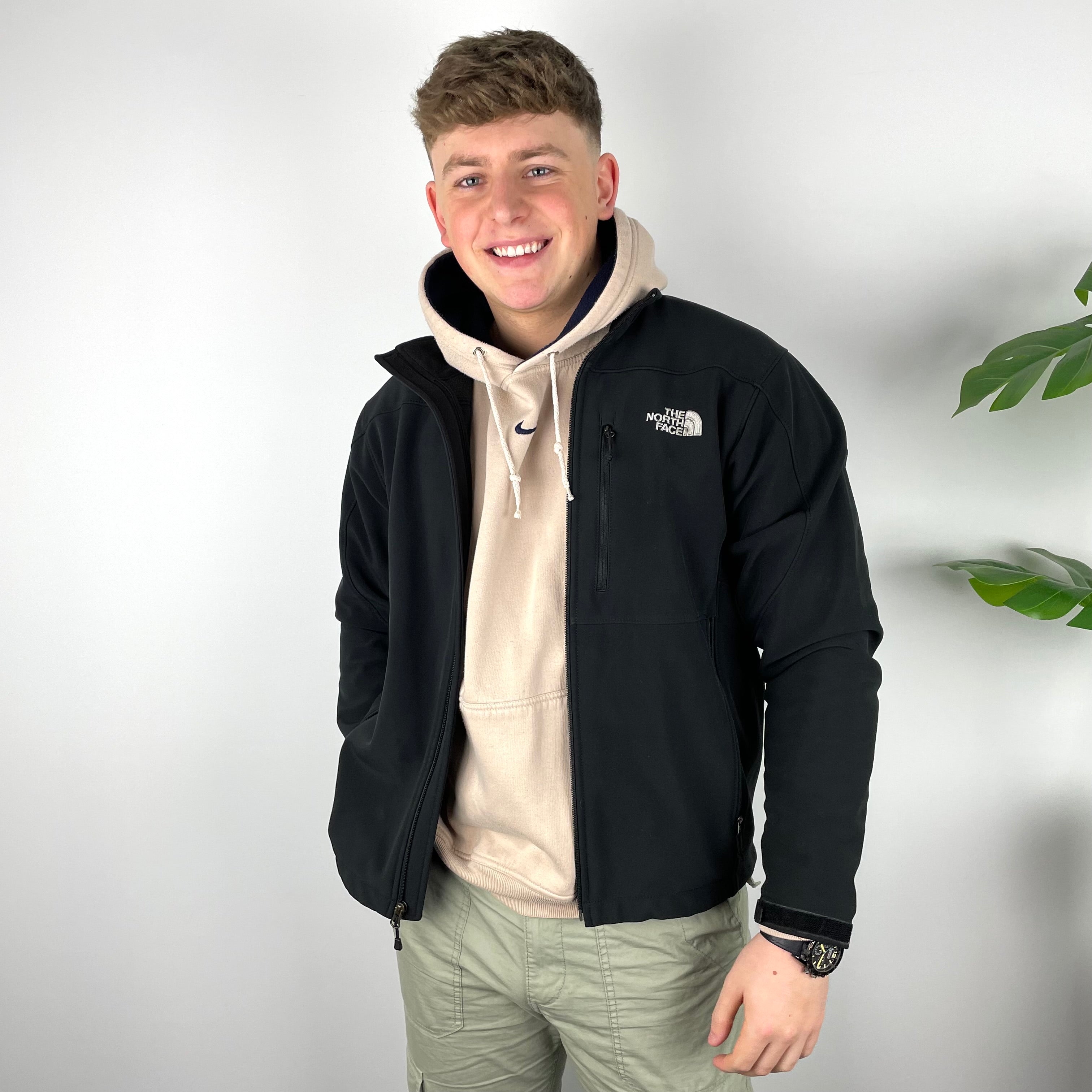 North Face RARE Black Zip Up Jacket (M)