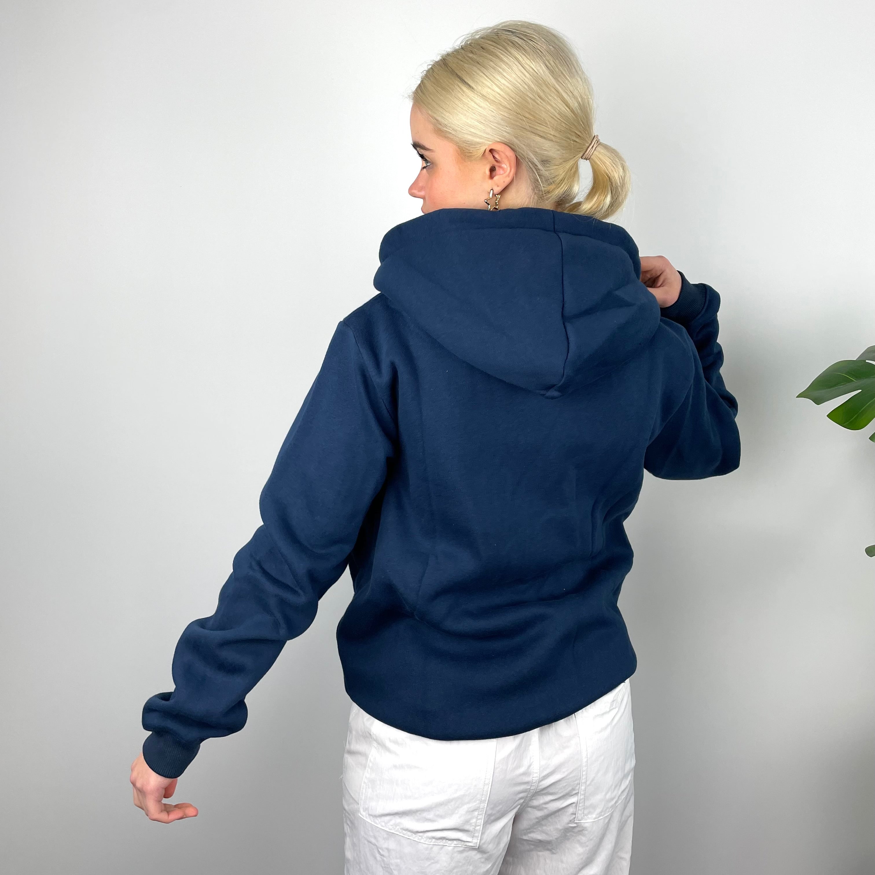 Carhartt RARE Navy Embroidered Logo Zip Up Hoodie Jacket (M)