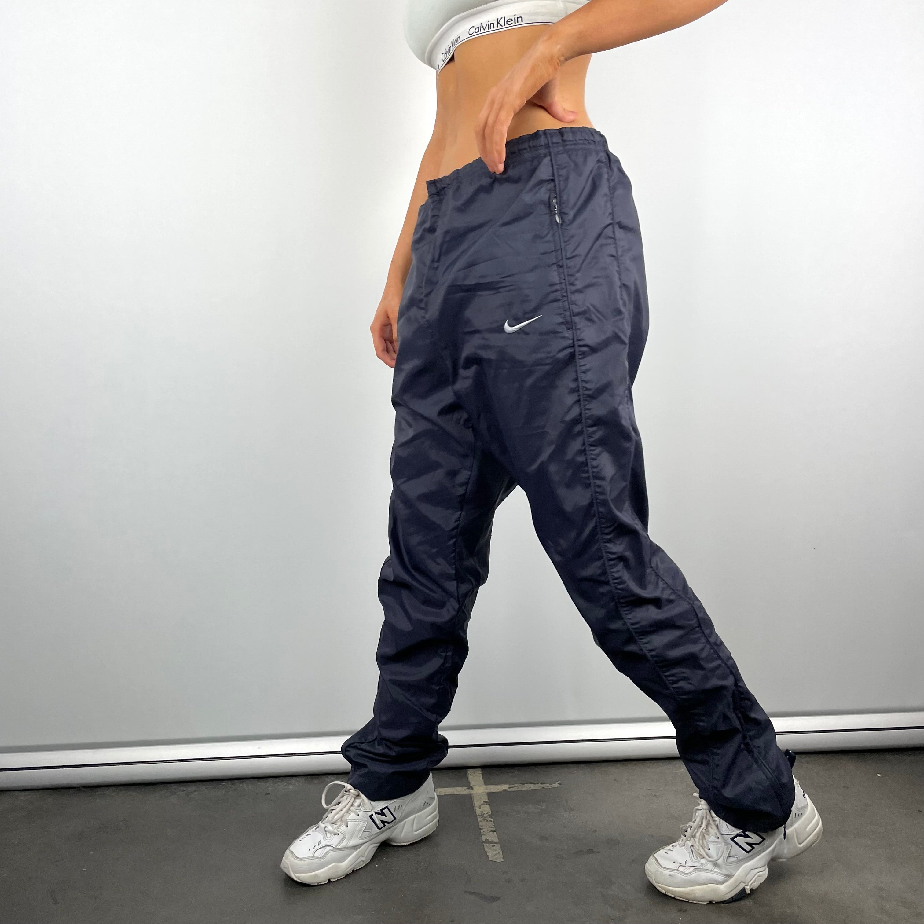 Nike Navy Embroidered Swoosh Track Pants (M)