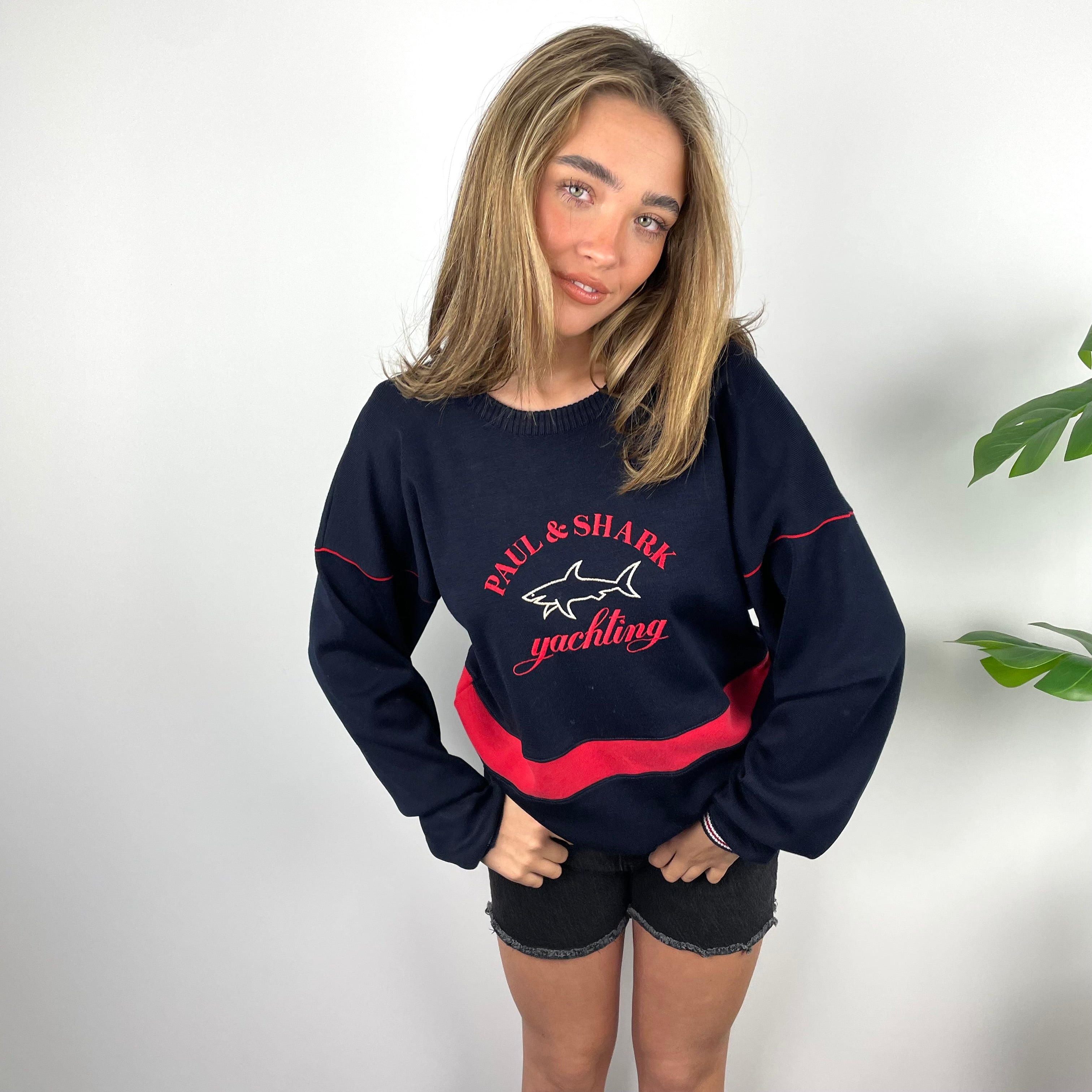 Paul & Shark RARE Navy Embroidered Spell Out Sweater (L)