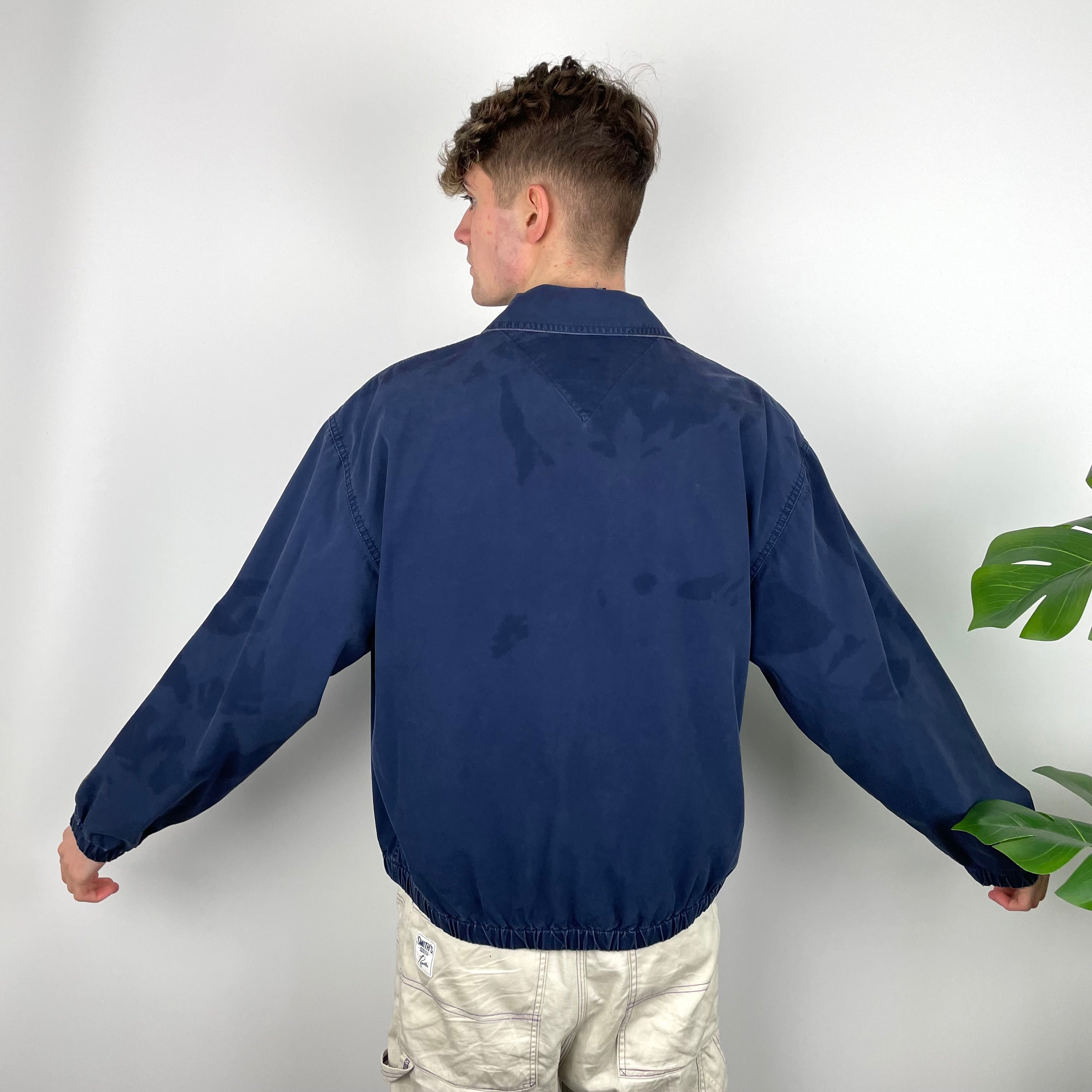 Tommy Hilfiger RARE Navy Embroidered Logo Harrington Jacket (S)