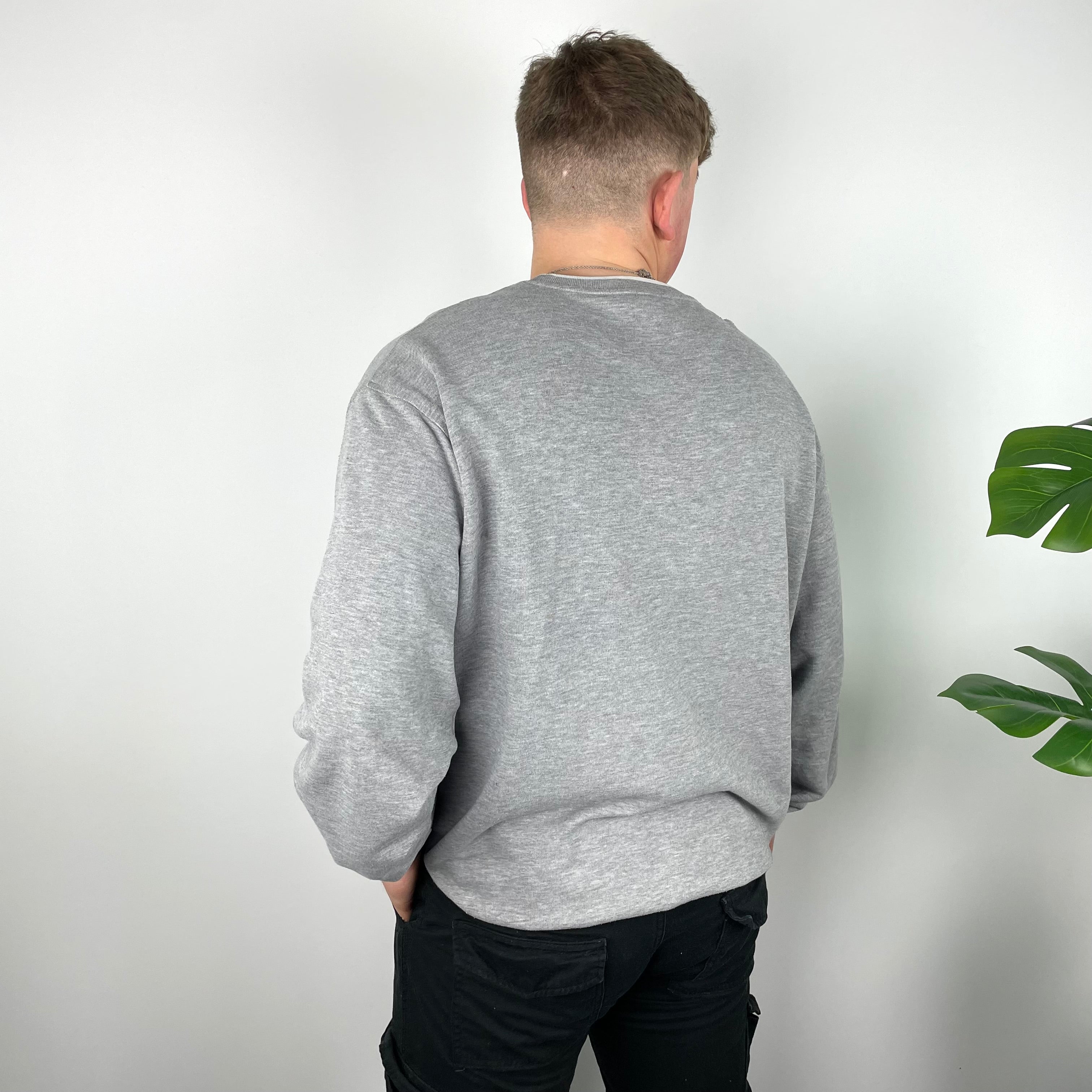 FILA RARE Grey Embroidered Spell Out Sweatshirt (XXL)