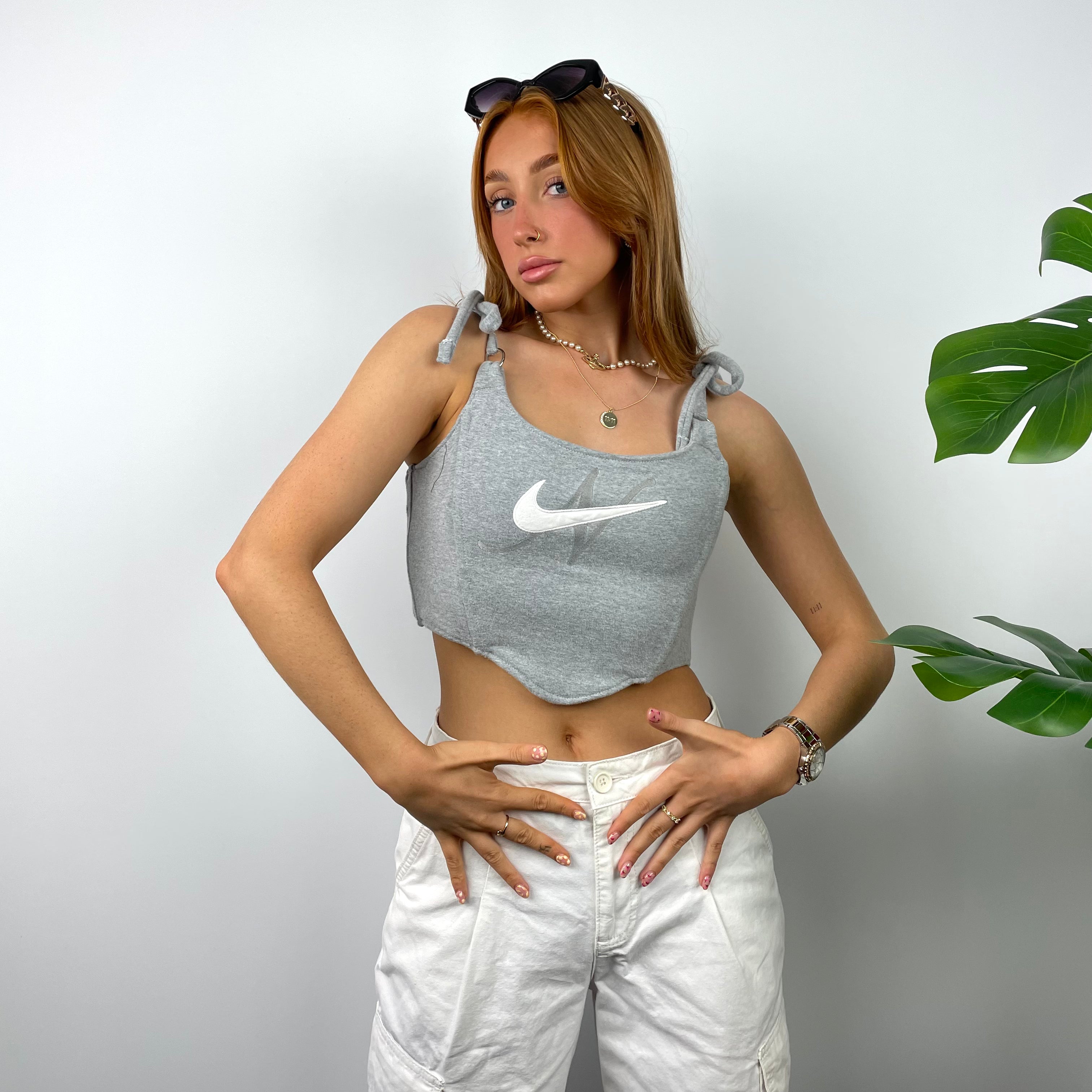 Nike RARE Grey Embroidered Swoosh Corset – Jamie Online Vintage