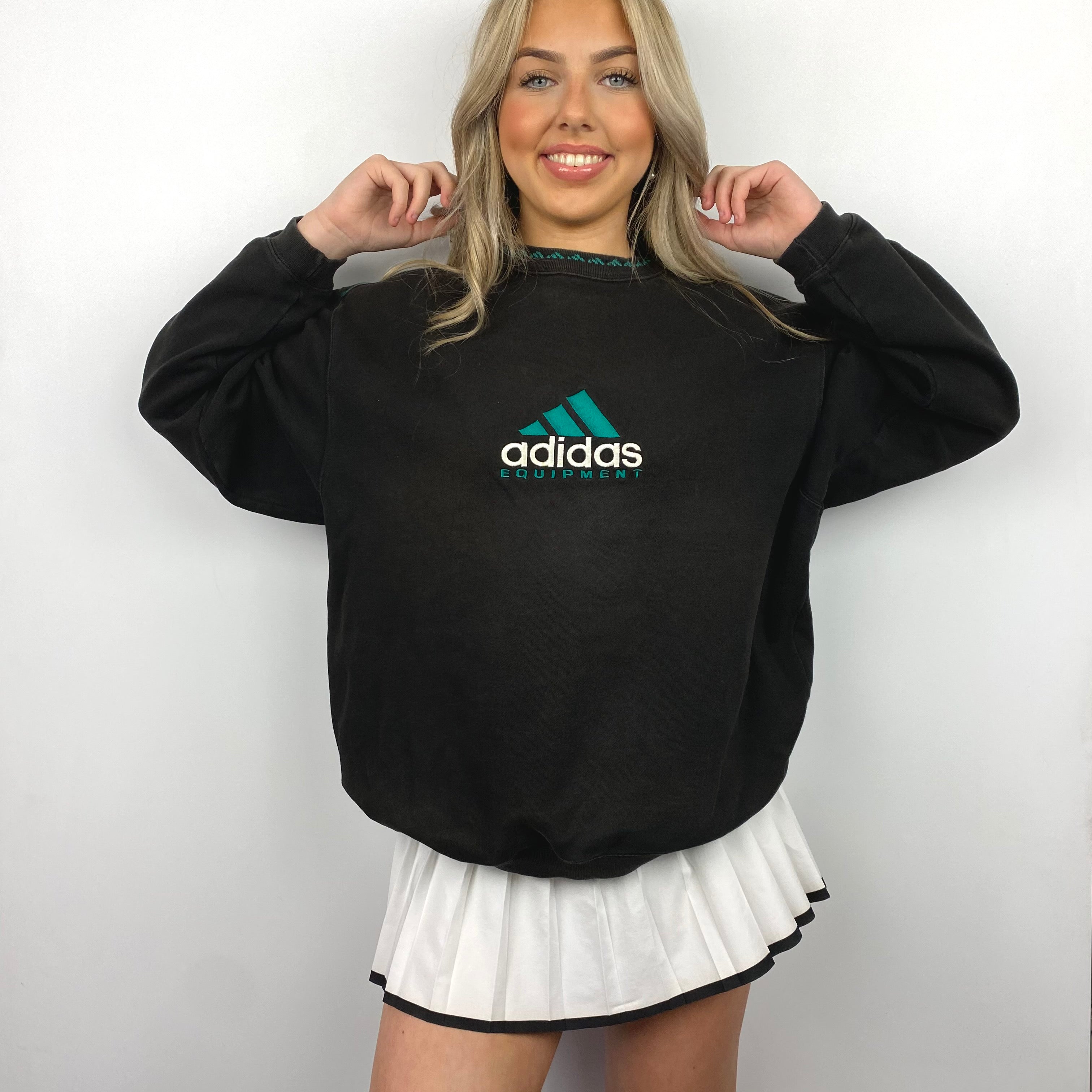 Adidas Equipment EQT RARE Black Embroidered Spell Out Sweatshirt (M)